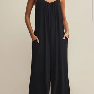 Z Supply Black Wide-Leg Jumpsuit with Spaghetti Straps